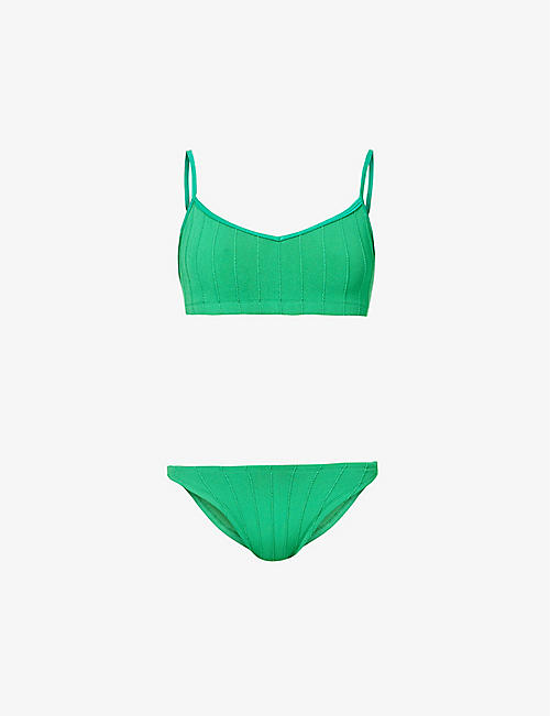 HUNZA G: Virginia textured bikini set