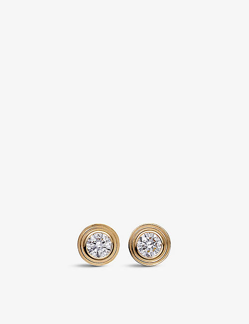 CARTIER: Cartier d'Amour extra small 18ct yellow-gold and 0.04ct round-cut diamond stud earrings