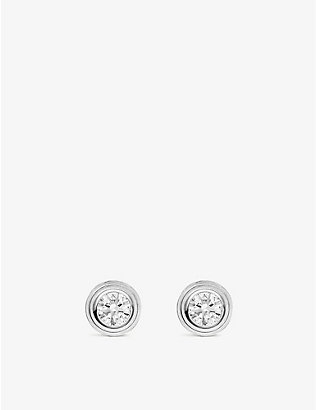 CARTIER: Cartier d'Amour extra small 18ct white-gold and 0.04ct round-cut diamond stud earrings