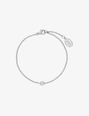 18ct White Gold Diamond D Bracelet