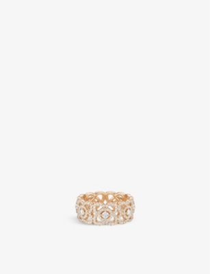 DE BEERS JEWELLERS: Enchanted Lotus 18ct rose-gold and 0.32ct round-cut diamond ring