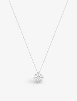 DE BEERS JEWELLERS: DB Classic Star 18ct white-gold and 0.26ct round-cut diamonds pendant necklace