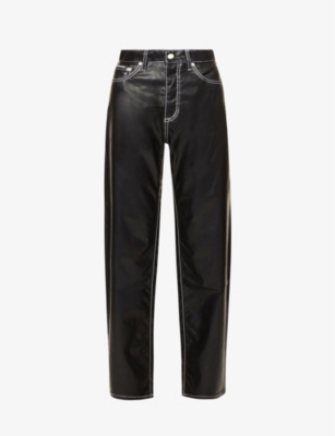 Eytys Benz Straight-leg High-rise Faux-leather Trousers In Black