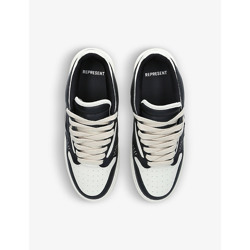 Shop Represent Men's Black Reptor Suede And Leather Low-top Trainers