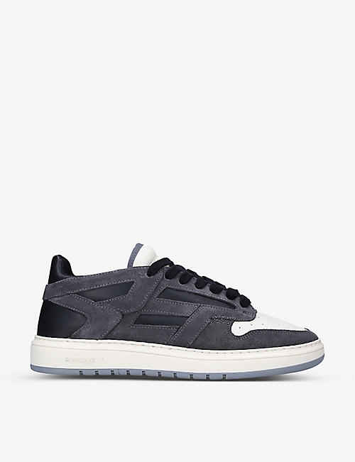 REPRESENT: Reptor lace-iup suede and leather low-top trainers