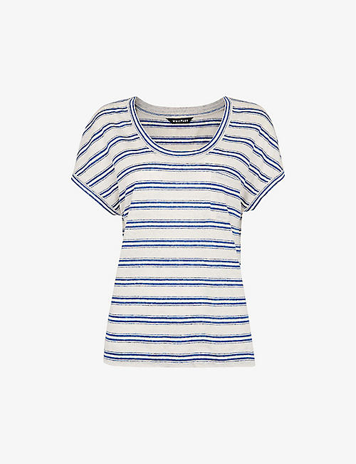 WHISTLES: Striped linen T-shirt