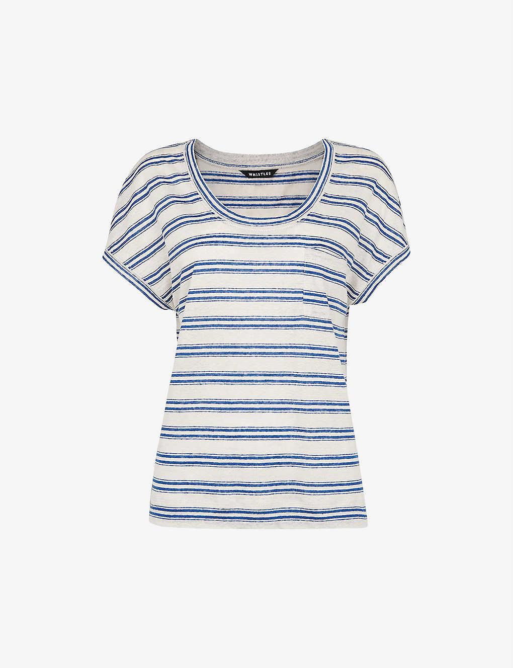 Whistles Womens Multi-coloured Striped Linen T-shirt
