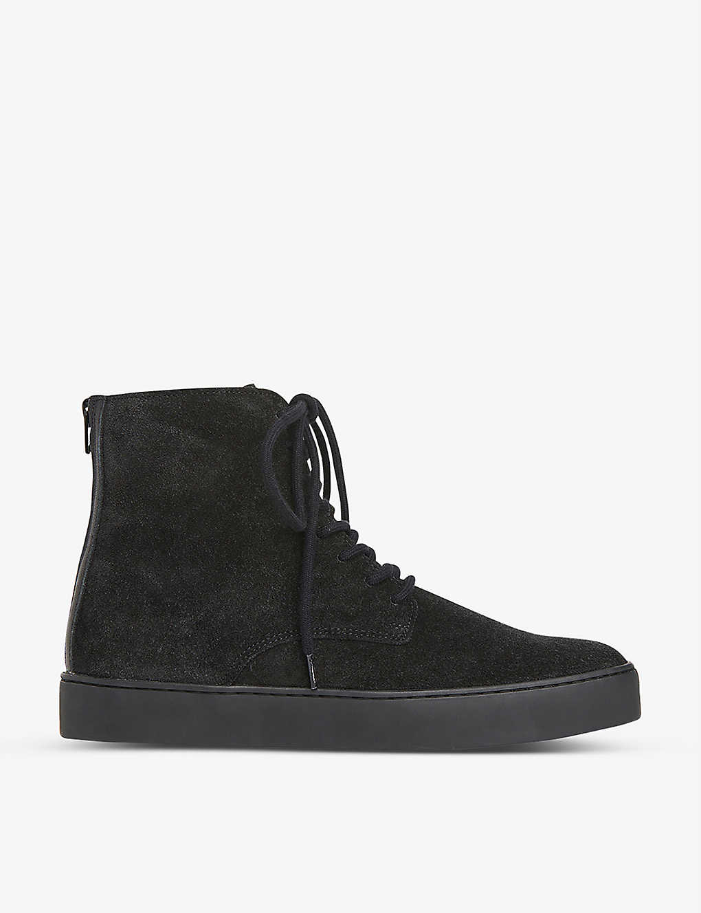 Whistles Womens Black Booker Suede High-top Trainers