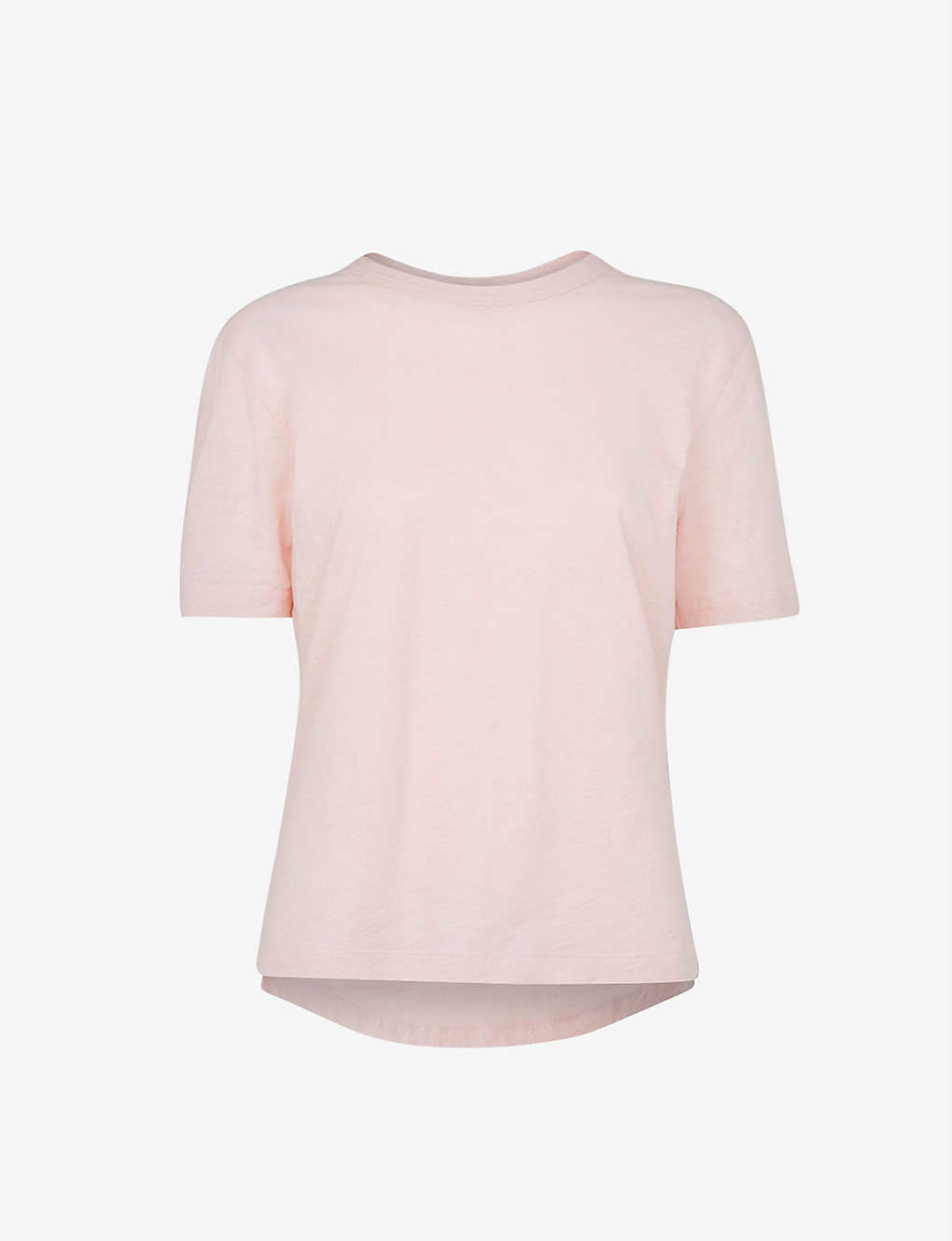 Whistles Womens Pale Pink Emily Ultimate Crewneck Cotton-jersey T Shirt