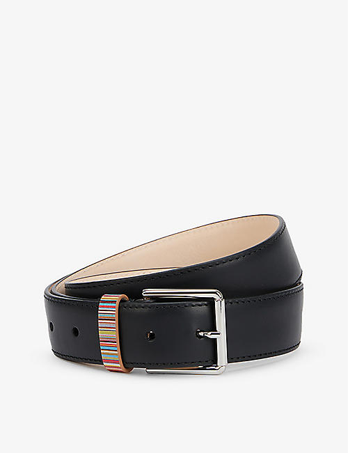 PAUL SMITH: Stripe detail leather belt