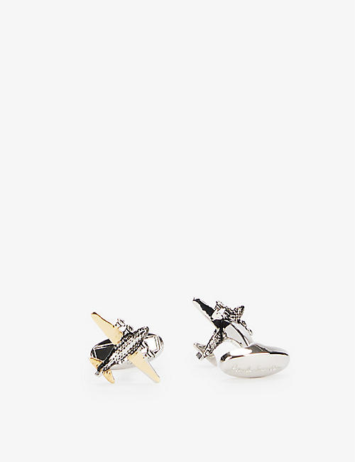 PAUL SMITH: Plane silver-tone and gold-toned cufflinks