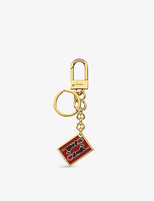 CARTIER: Diabolo de Cartier Panthere gold-plated metal key ring