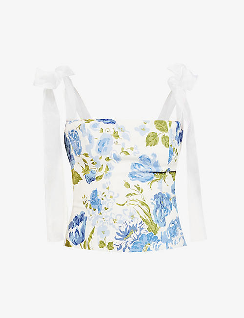 REFORMATION: Zoey floral-print woven top