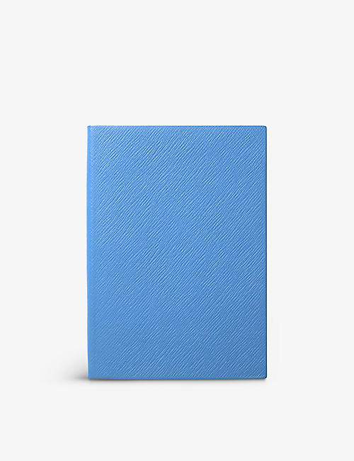 SMYTHSON: Soho grained leather notebook 14cm x 19cm