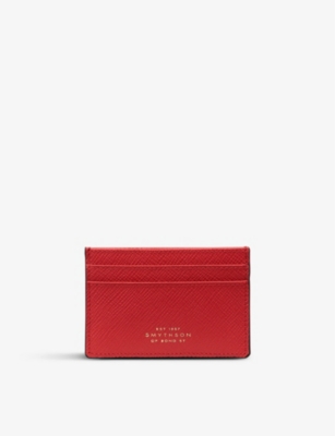 Flat Card Holder in Panama in scarlet red