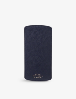 SMYTHSON: Panama cross-grain leather glasses case