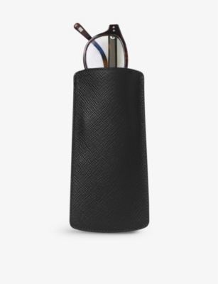 SMYTHSON: Panama cross-grain leather glasses case