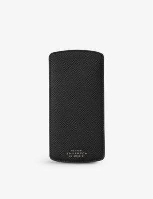 SMYTHSON: Panama cross-grain leather glasses case
