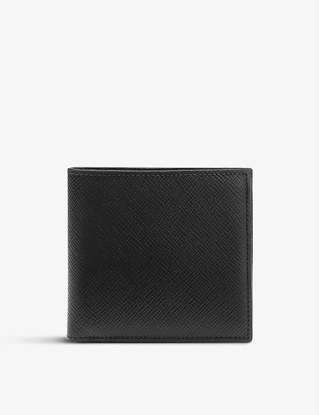 Shop Smythson Panama Grained Leather Wallet In Black