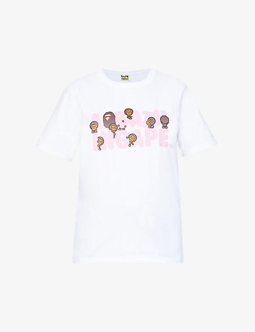 A BATHING APE: Baby Milo logo-cotton-jersey T-shirt