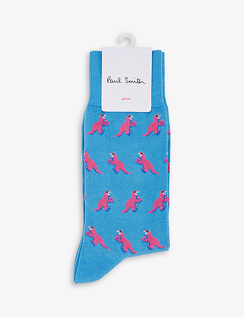 PAUL SMITH: Dino-print stretch-cotton blend socks