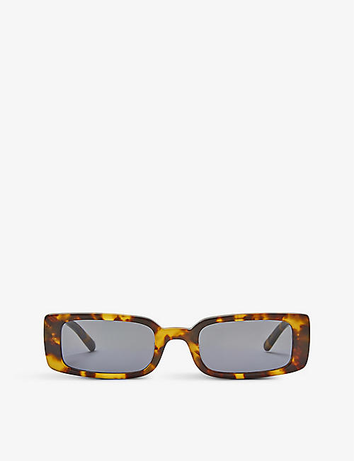 HOT FUTURES: Wild Child tortoiseshell rectangle-frame acetate sunglasses