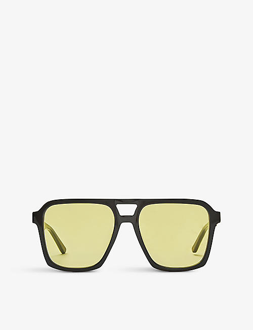 HOT FUTURES: Hustler square-frame recycled-acetate sunglasses