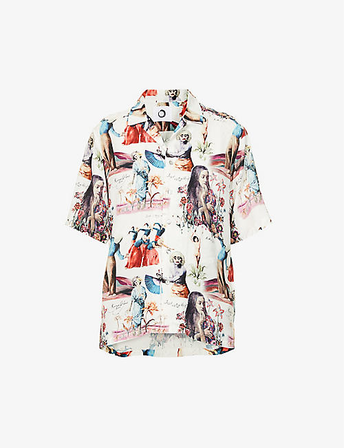 ENDLESS JOY: Butoh graphic-print regular-fit woven shirt