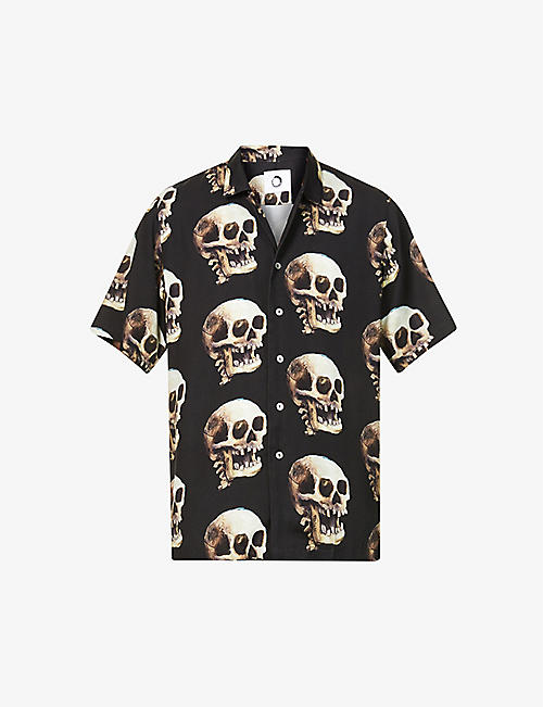 ENDLESS JOY: Skull-print regular-fit woven shirt