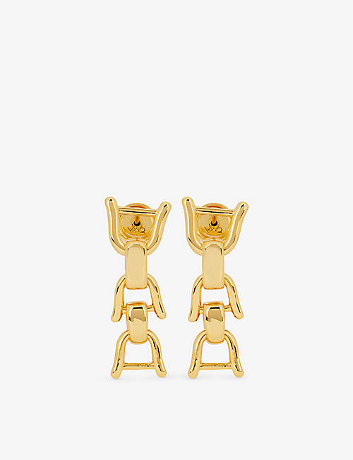 OMA THE LABEL: The Sjel 18ct yellow gold-plated brass earrings