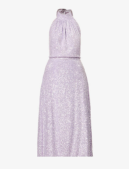 HARMUR: Classic sequin-embellished silk midi dress