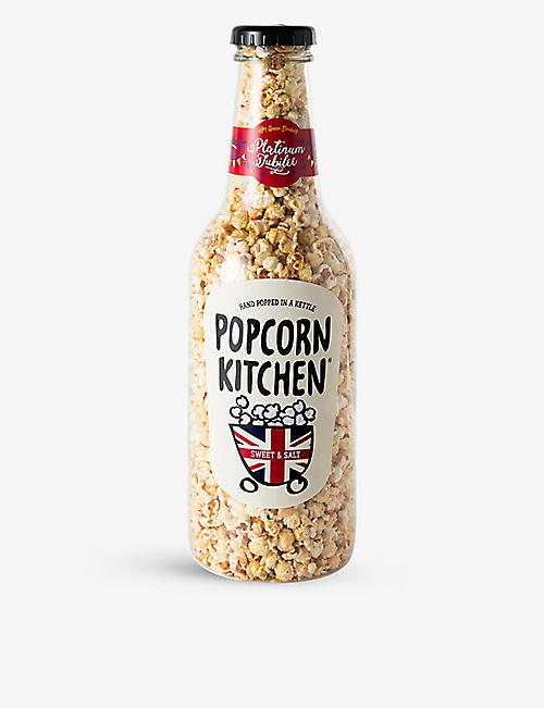 POPCORN KITCHEN: Platinum Jubilee sweet and salted giant popcorn bottle