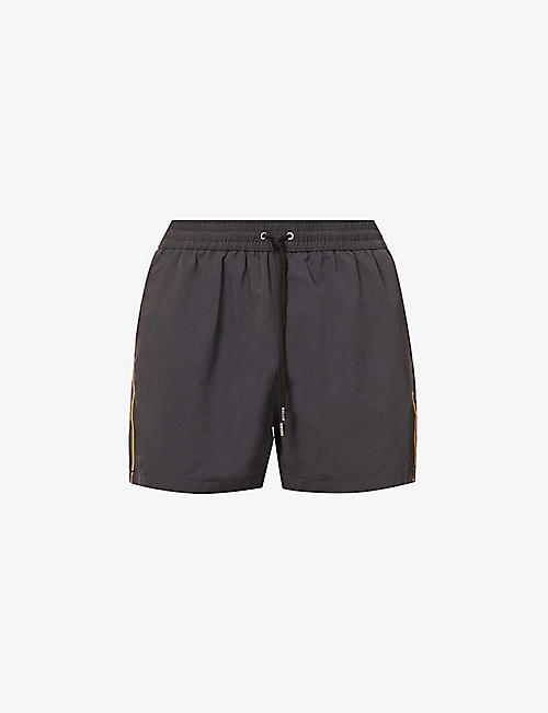 PAUL SMITH: Stripe-embroidered recycled-polyamide swim shorts