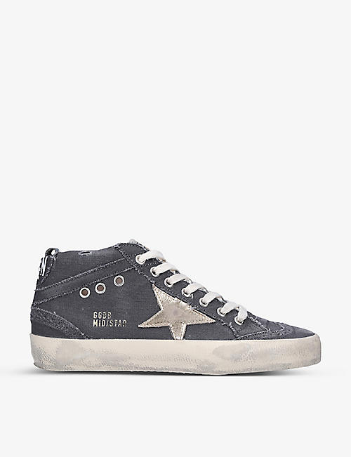 GOLDEN GOOSE: Mid Star 60333 distressed canvas high-top trainers