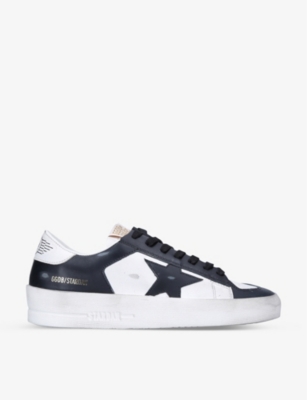 Golden Goose Women's White/blk Stardan 10283 Low-top Leather Trainers In White/blk