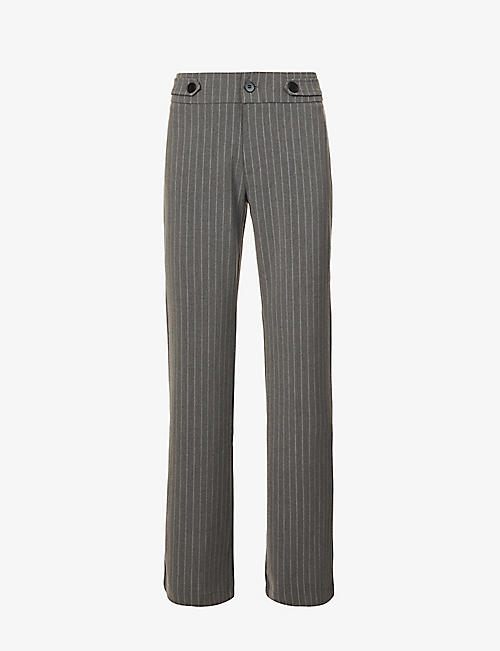 THE KRIPT: York straight-leg mid-rise stretch-cotton trousers