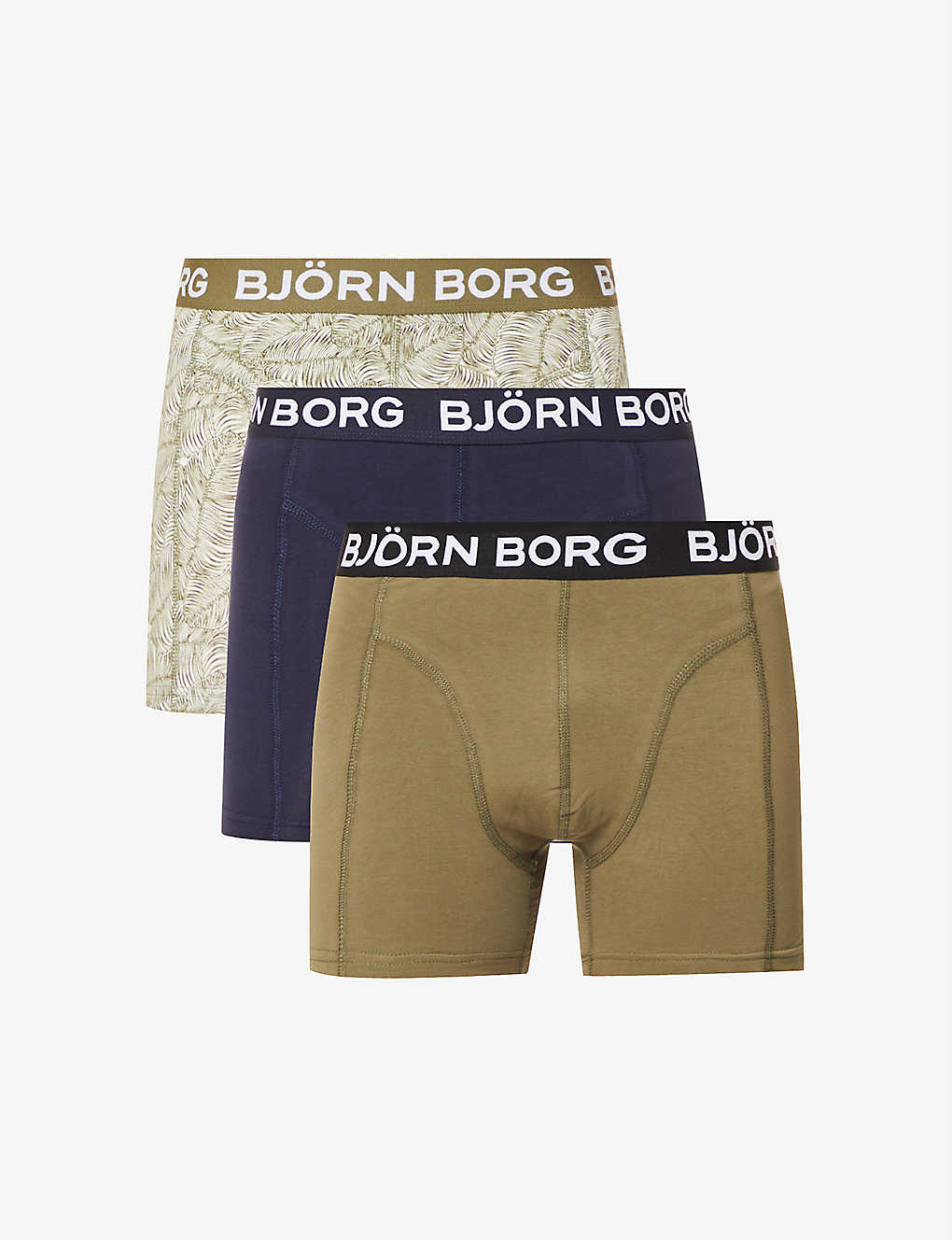 Mens Clothing Underwear Boxers Björn Borg Pack Of Three Core Regular-fit Stretch-cotton Boxers in Blue for Men 