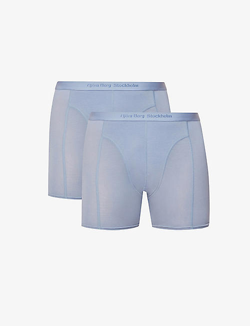 BJORN BORG: Tencel mid-rise two pack stretch-jersey trunks