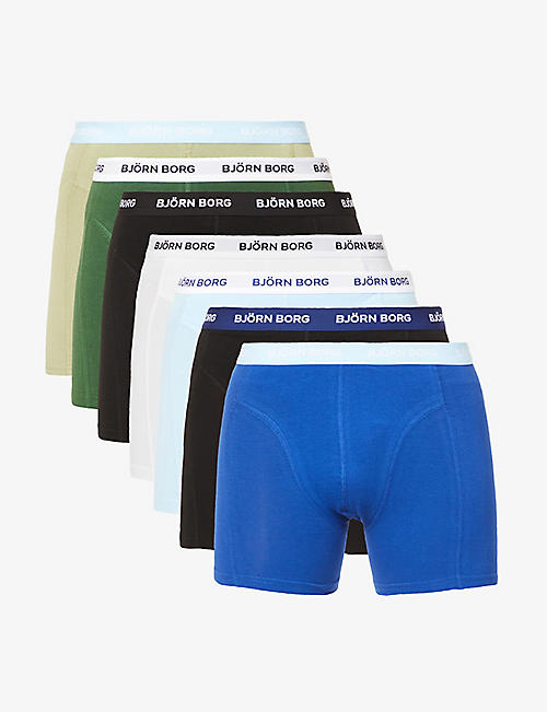 BJORN BORG: Pack of seven Core regular-fit stretch-cotton boxers