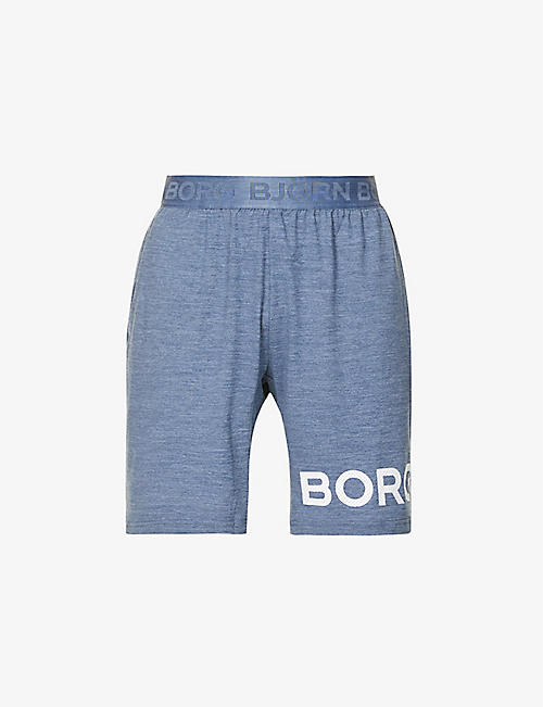 BJORN BORG: Borg brand-print stretch-recycled polyester shorts