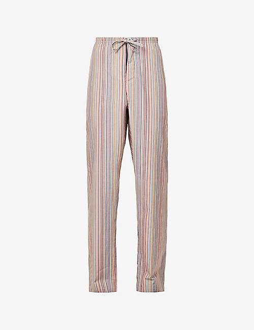 PAUL SMITH: Rainbow stripe-print cotton-poplin pyjama bottoms
