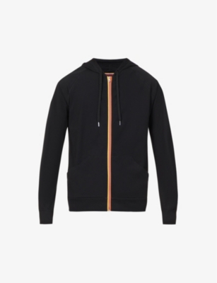 PAUL SMITH TAPED ZIP REGULAR-FIT COTTON-JERSEY HOODY