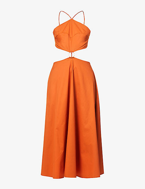 AMY LYNN: Cut-out cotton-blend midi dress