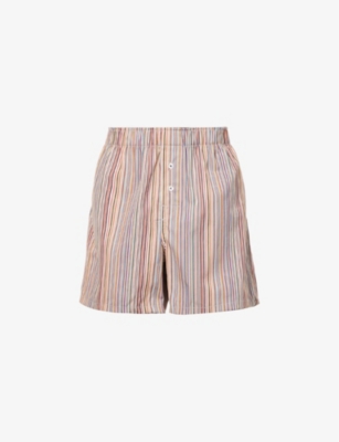 PAUL SMITH RAINBOW STRIPE-PRINT COTTON-POPLIN BOXER SHORTS