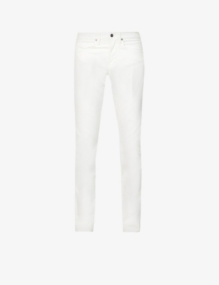 Frame L'homme Slim-fit Tapered Stretch-denim Jeans In White