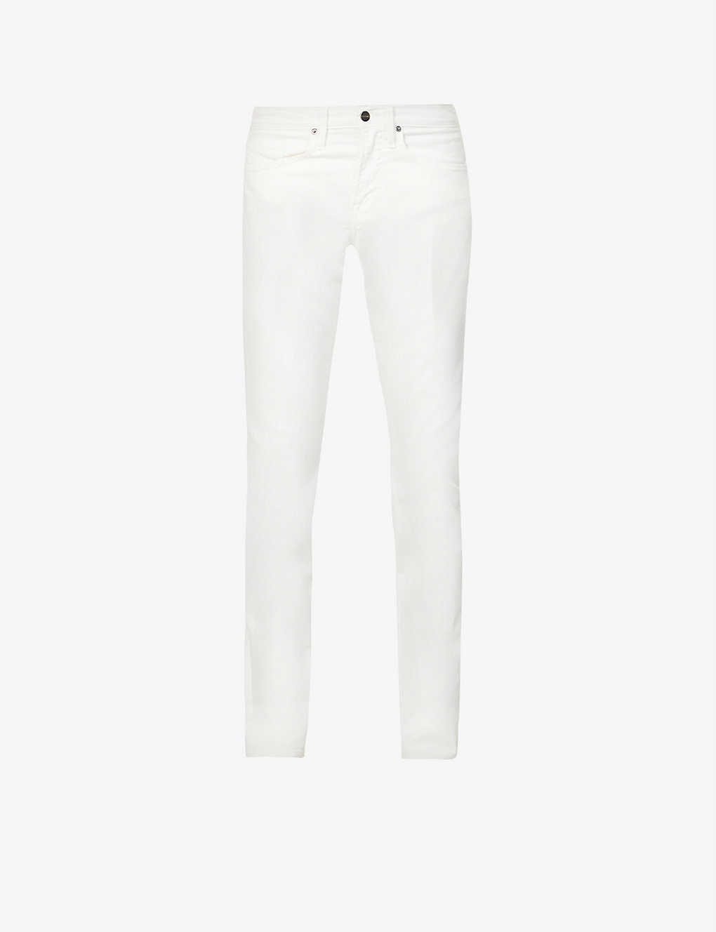 Frame L'homme Slim-fit Tapered Stretch-denim Jeans In White