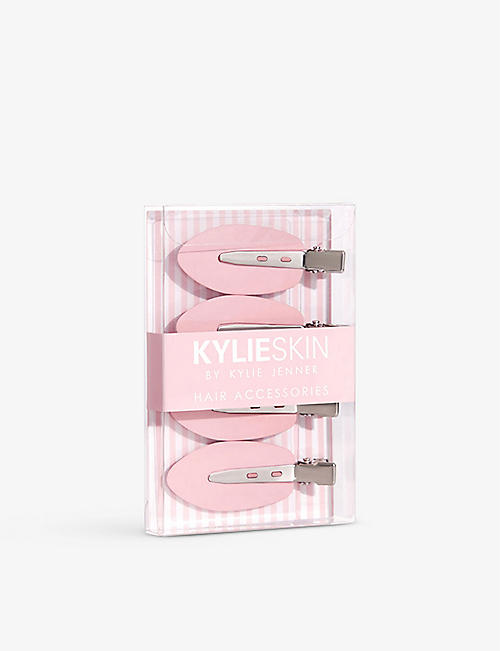 KYLIE BY KYLIE JENNER: Pack of four brand-print hair clips