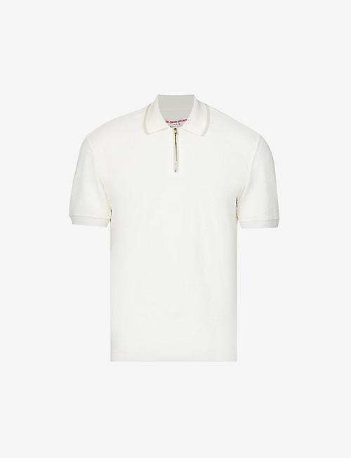 ORLEBAR BROWN: Jarrett half-zip cotton-jersey polo shirt