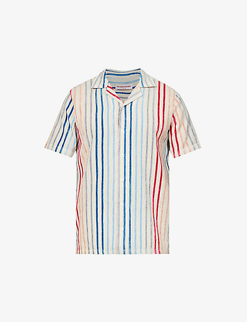 ORLEBAR BROWN: Hibbert striped regular-fit woven shirt