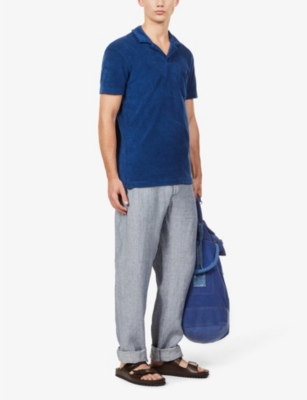 ORLEBAR BROWN: Terry brand-tab relaxed-fit cotton polo shirt